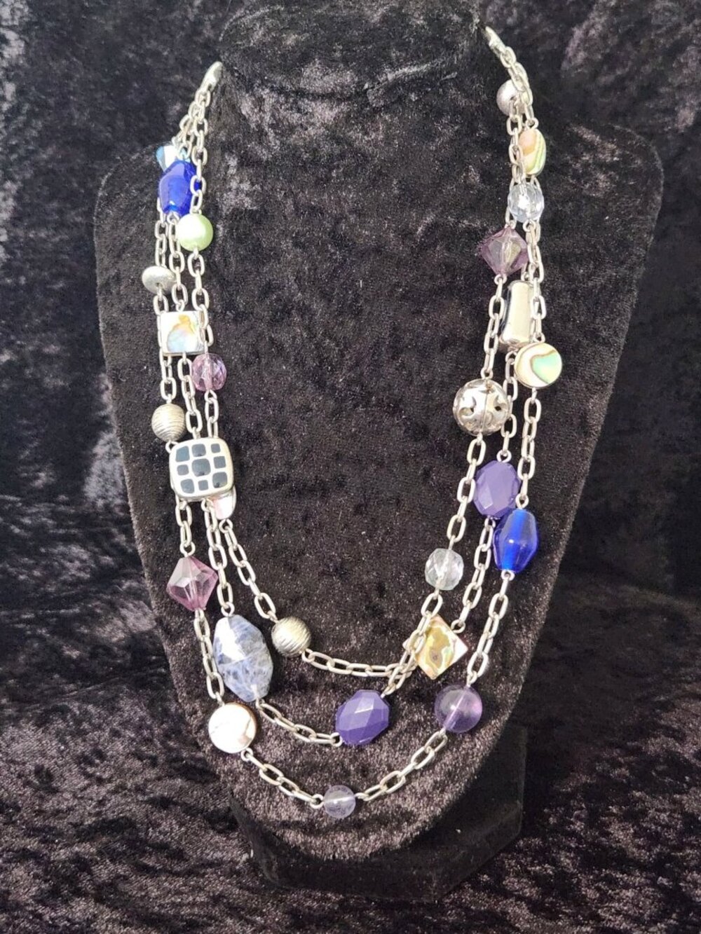 Lia Sophia Carnivale 3 Strand Layered Beaded Statement Necklace EUC